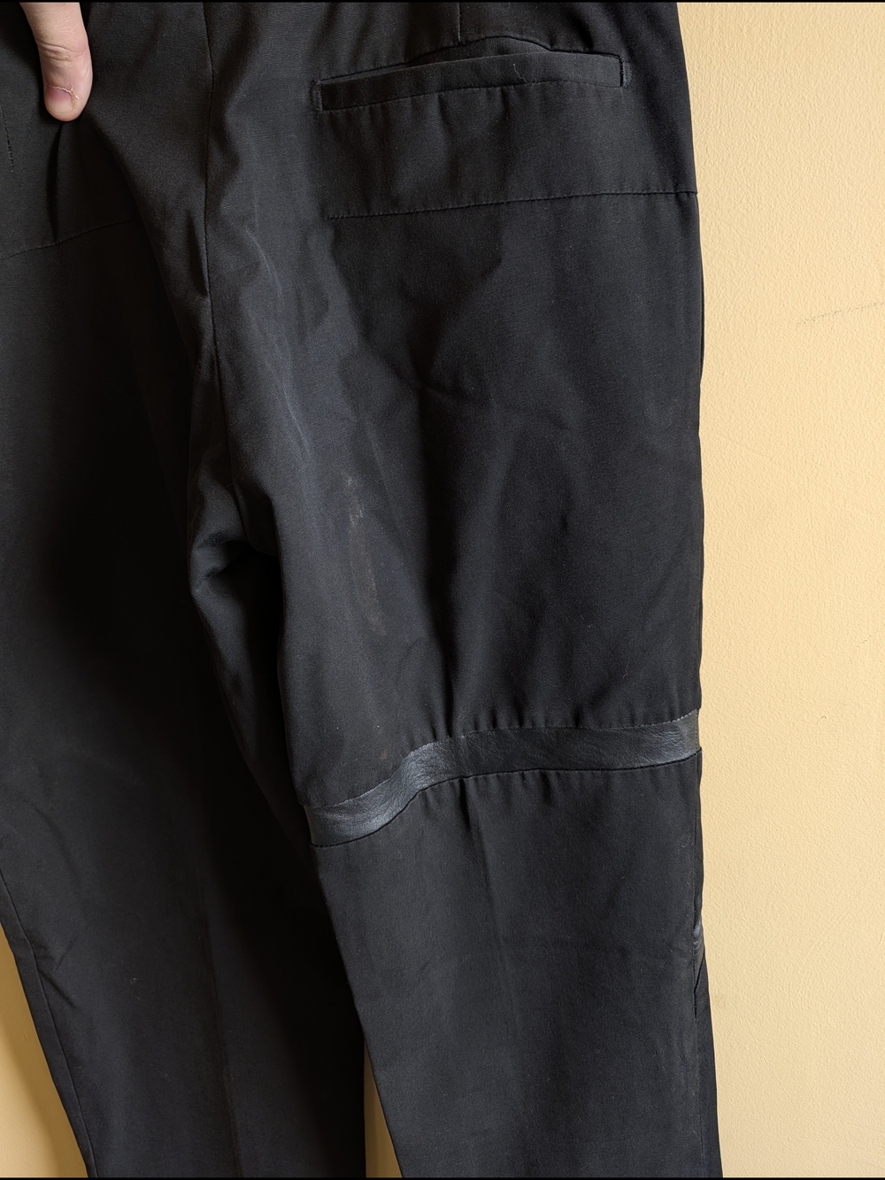 DIOR HOMME Hedi Slimane VTG Black Leather Bondage Insert Italy Pants 46 - Picture 14 of 16